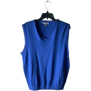 Daniel Cremieax Vest Women L Sleeveless Vneck Supima Cotton Knit Preppy Pullover